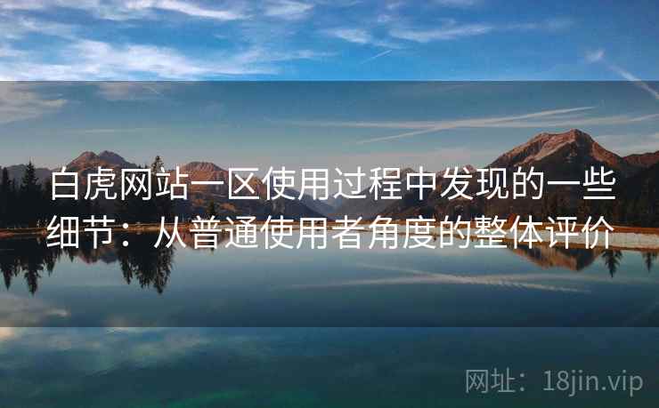 白虎网站一区使用过程中发现的一些细节:从普通使用者角度的整体评价 第2张 白虎网站一区使用过程中发现的一些细节:从普通使用者角度的整体评价 第2张