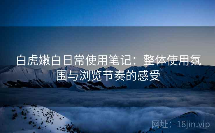 白虎嫩白日常使用笔记：整体使用氛围与浏览节奏的感受  第1张