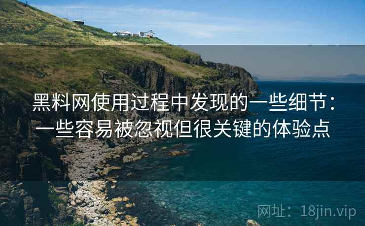 黑料网使用过程中发现的一些细节：一些容易被忽视但很关键的体验点  第1张