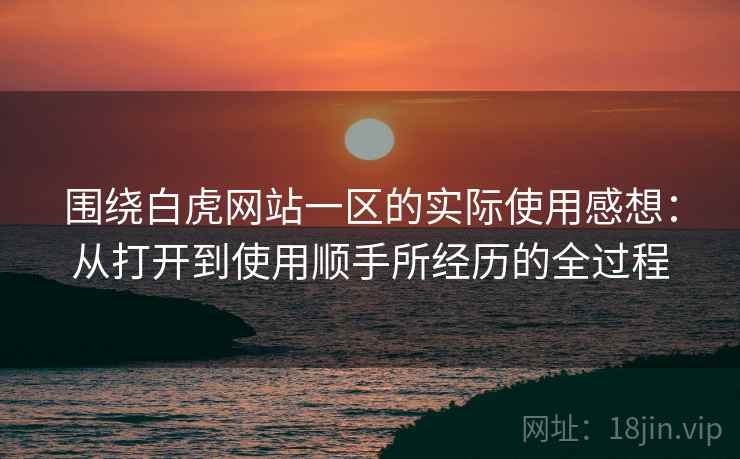 围绕白虎网站一区的实际使用感想：从打开到使用顺手所经历的全过程  第2张
